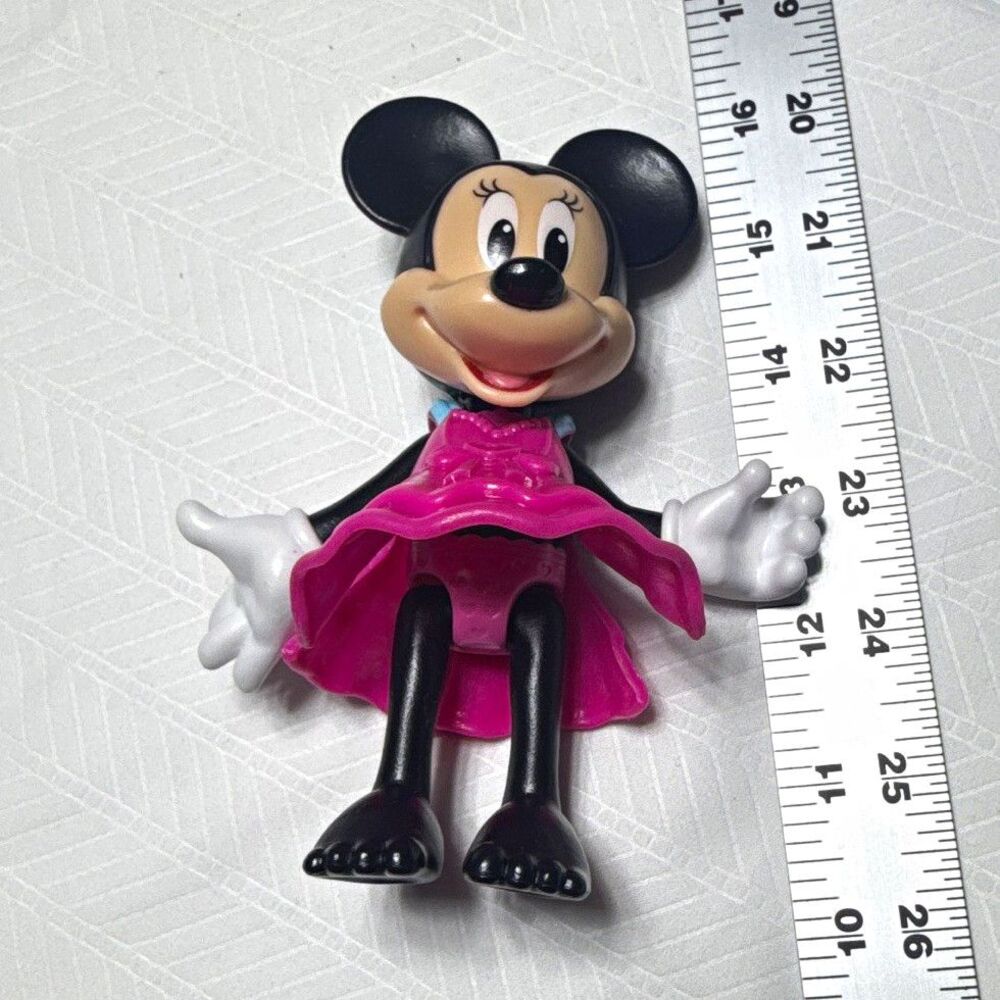 Disney Minnie Mouse Figurine in Pink Dress - 5" Tall Display Collectible
